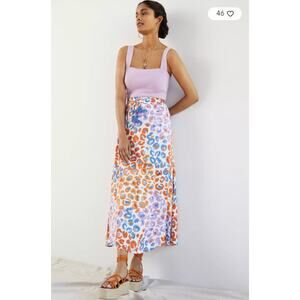 Farm Rio Skirt Womens Medium Vibrance Maxi Animal Print Colorful Boho Tropical